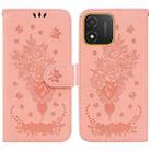 For Honor X5 Butterfly Rose Embossed Leather Phone Case(Pink) - 1