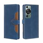 For Huawei P60 / P60 Pro Skin Feel Magnetic Buckle Leather Phone Case(Blue) - 1