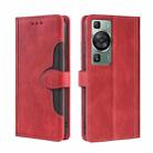 For Huawei P60 / P60 Pro Skin Feel Magnetic Buckle Leather Phone Case(Red) - 1