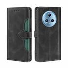 For Honor Magic5 Skin Feel Magnetic Buckle Leather Phone Case(Black) - 1