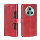 For Honor Magic5 Pro Skin Feel Magnetic Buckle Leather Phone Case(Red) - 1