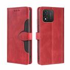 For Honor X5 4G Skin Feel Magnetic Buckle Leather Phone Case(Red) - 1