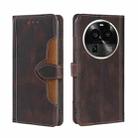 For OPPO Find X6 Pro 5G Skin Feel Magnetic Buckle Leather Phone Case(Brown) - 1