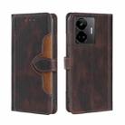 For Realme GT Neo 5 / GT3 / GT Neo 5 240W Skin Feel Magnetic Buckle Leather Phone Case(Brown) - 1