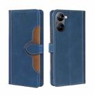 For Realme V30 5G / V30T Skin Feel Magnetic Buckle Leather Phone Case(Blue) - 1