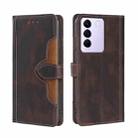 For vivo S16e Skin Feel Magnetic Buckle Leather Phone Case(Brown) - 1