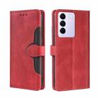 For vivo S16e Skin Feel Magnetic Buckle Leather Phone Case(Red) - 1