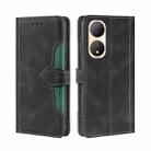 For vivo Y100 5G Skin Feel Magnetic Buckle Leather Phone Case(Black) - 1