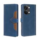 For OnePlus Ace 2V 5G Skin Feel Magnetic Buckle Leather Phone Case(Blue) - 1