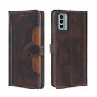 For Nokia G22 Skin Feel Magnetic Buckle Leather Phone Case(Brown) - 1