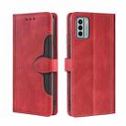 For Nokia G22 Skin Feel Magnetic Buckle Leather Phone Case(Red) - 1