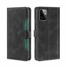 For Motorola Moto G Power 2023 Skin Feel Magnetic Buckle Leather Phone Case(Black) - 1