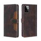 For Motorola Moto G Power 2023 Skin Feel Magnetic Buckle Leather Phone Case(Brown) - 1