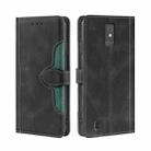 For ZTE Blade A32 Skin Feel Magnetic Buckle Leather Phone Case(Black) - 1