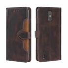 For ZTE Blade A32 Skin Feel Magnetic Buckle Leather Phone Case(Brown) - 1