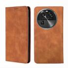 For OPPO Find X6 5G Skin Feel Magnetic Horizontal Flip Leather Phone Case(Light Brown) - 1