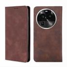 For OPPO Find X6 Pro 5G Skin Feel Magnetic Horizontal Flip Leather Phone Case(Dark Brown) - 1