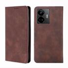 For Realme GT Neo 5 / GT3 / GT Neo 5 240W Skin Feel Magnetic Horizontal Flip Leather Phone Case(Dark Brown) - 1