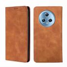 For Honor Magic5 Skin Feel Magnetic Horizontal Flip Leather Phone Case(Light Brown) - 1