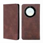 For Honor X40 Skin Feel Magnetic Horizontal Flip Leather Phone Case(Dark Brown) - 1