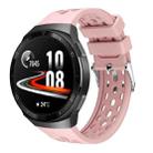 For Huawei Watch GT 2e Solid Color Round Hole Silicone Watch Band(Pink) - 1