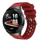 For Huawei Watch GT 2e Solid Color Round Hole Silicone Watch Band(Red) - 1