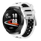 For Huawei Watch GT 2e Two Color Round Hole Silicone Watch Band(White Black) - 1