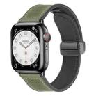 Magnetic Folding Silicone Leather Watch Band For Apple Watch Series 8&7 41mm / SE 2&6&SE&5&4 40mm / 3&2&1 38mm (Army Green) - 1