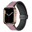 Magnetic Folding Silicone Leather Watch Band For Apple Watch Series 9&8&7 41mm / SE 3&SE 2&6&SE&5&4 40mm / 3&2&1 38mm (Rose Pink) - 1