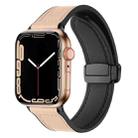 Magnetic Folding Silicone Leather Watch Band For Apple Watch Ultra 49mm&Watch Ultra 2 49mm / Series 9&8&7 45mm / SE 3&SE 2&6&SE&5&4 44mm / 3&2&1 42mm (Apricot) - 1