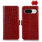 For Google Pixel 8 Crocodile Top Layer Cowhide Leather Phone Case(Red) - 1