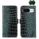For Google Pixel 8 Crocodile Top Layer Cowhide Leather Phone Case(Green) - 1