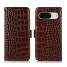 For Google Pixel 8 Crocodile Top Layer Cowhide Leather Phone Case(Brown) - 1