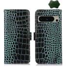 For Google Pixel 8 Pro Crocodile Top Layer Cowhide Leather Phone Case(Green) - 1