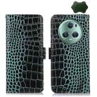 For Honor Magic5 Pro Crocodile Top Layer Cowhide Leather Phone Case(Green) - 1