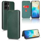 For vivo Y77 5G Carbon Fiber Texture Flip Leather Phone Case(Green) - 1