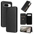 For Google Pixel 8 Carbon Fiber Texture Flip Leather Phone Case(Black) - 1