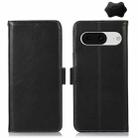 For Google Pixel 8 Crazy Horse Top Layer Cowhide Leather Phone Case(Black) - 1