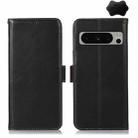 For Google Pixel 8 Pro Crazy Horse Top Layer Cowhide Leather Phone Case(Black) - 1