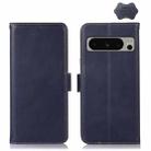 For Google Pixel 8 Pro Crazy Horse Top Layer Cowhide Leather Phone Case(Blue) - 1