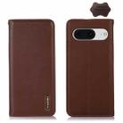 For Google Pixel 8 KHAZNEH Nappa Top Layer Cowhide Leather Phone Case(Brown) - 1