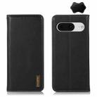 For Google Pixel 8 KHAZNEH Nappa Top Layer Cowhide Leather Phone Case(Black) - 1