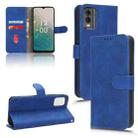 For Nokia C32 Skin Feel Magnetic Flip Leather Phone Case(Blue) - 1