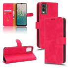 For Nokia C32 Skin Feel Magnetic Flip Leather Phone Case(Rose Red) - 1