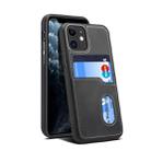 For iPhone 11 H09 TPU + PU Leather Anti-fall Protective Case with Card Slots(Black) - 1