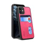 For iPhone 11 H09 TPU + PU Leather Anti-fall Protective Case with Card Slots(Rose Red) - 1