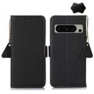 For Google Pixel 8 Pro Side-Magnetic TJ Genuine Leather RFID Phone Case(Black) - 1