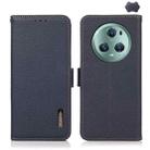 For Honor Magic5 Pro KHAZNEH Side-Magnetic Litchi Genuine Leather RFID Phone Case(Blue) - 1