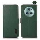 For Honor Magic5 Pro KHAZNEH Side-Magnetic Litchi Genuine Leather RFID Phone Case(Green) - 1