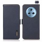 For Honor Magic5 KHAZNEH Side-Magnetic Litchi Genuine Leather RFID Phone Case(Blue) - 1